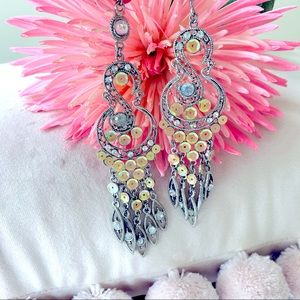 Sequin and Rhinestone Earrings